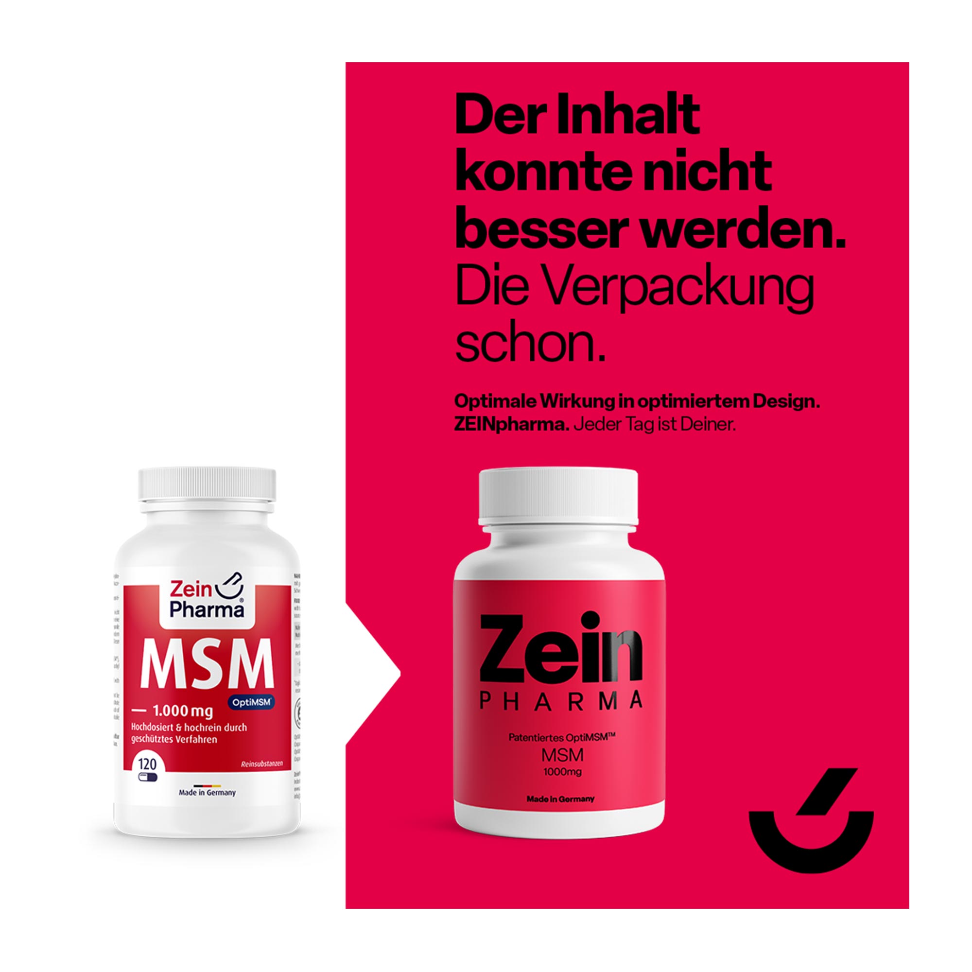 Grafik MSM Kapseln 1000 mg Hinweis auf Designänderung