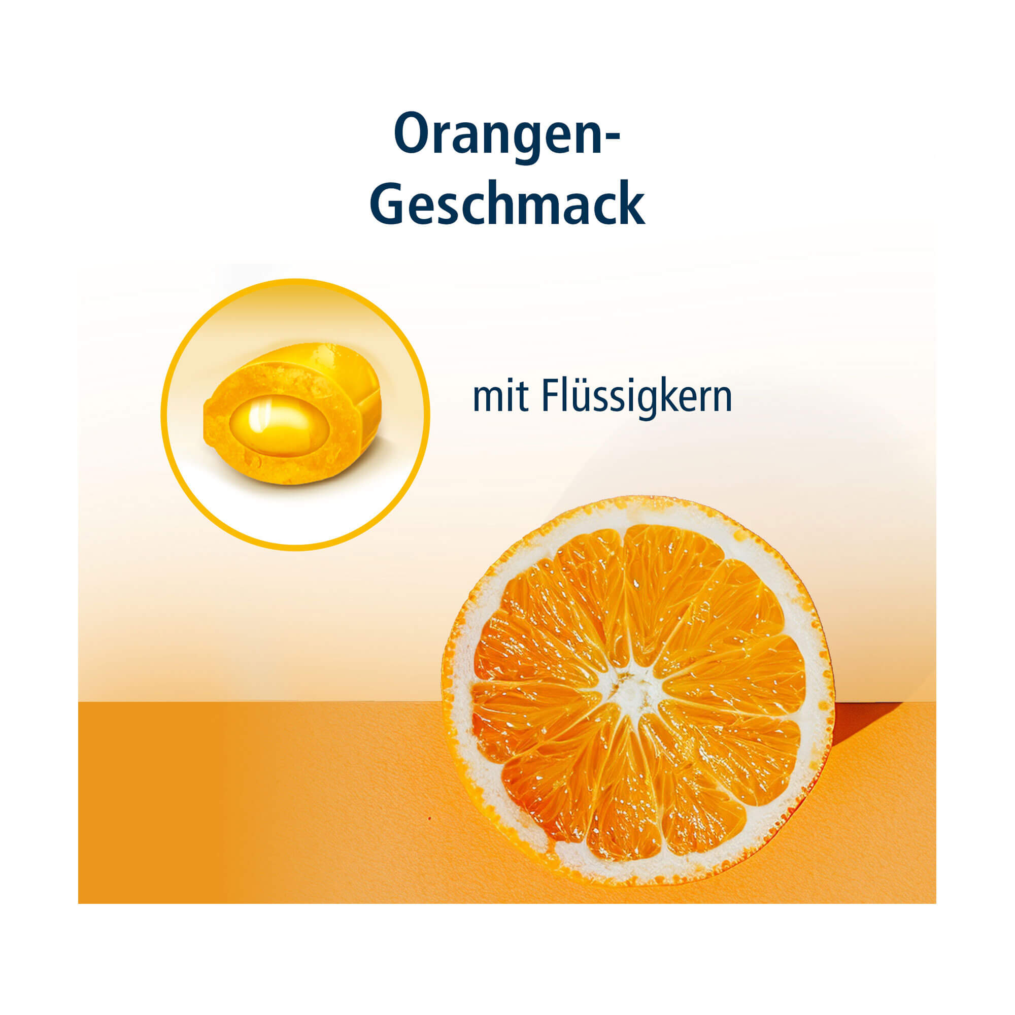 Grafik Klosterfrau Reizhusten Lutschtabletten Mit Flüssigkern und Orangengeschmack