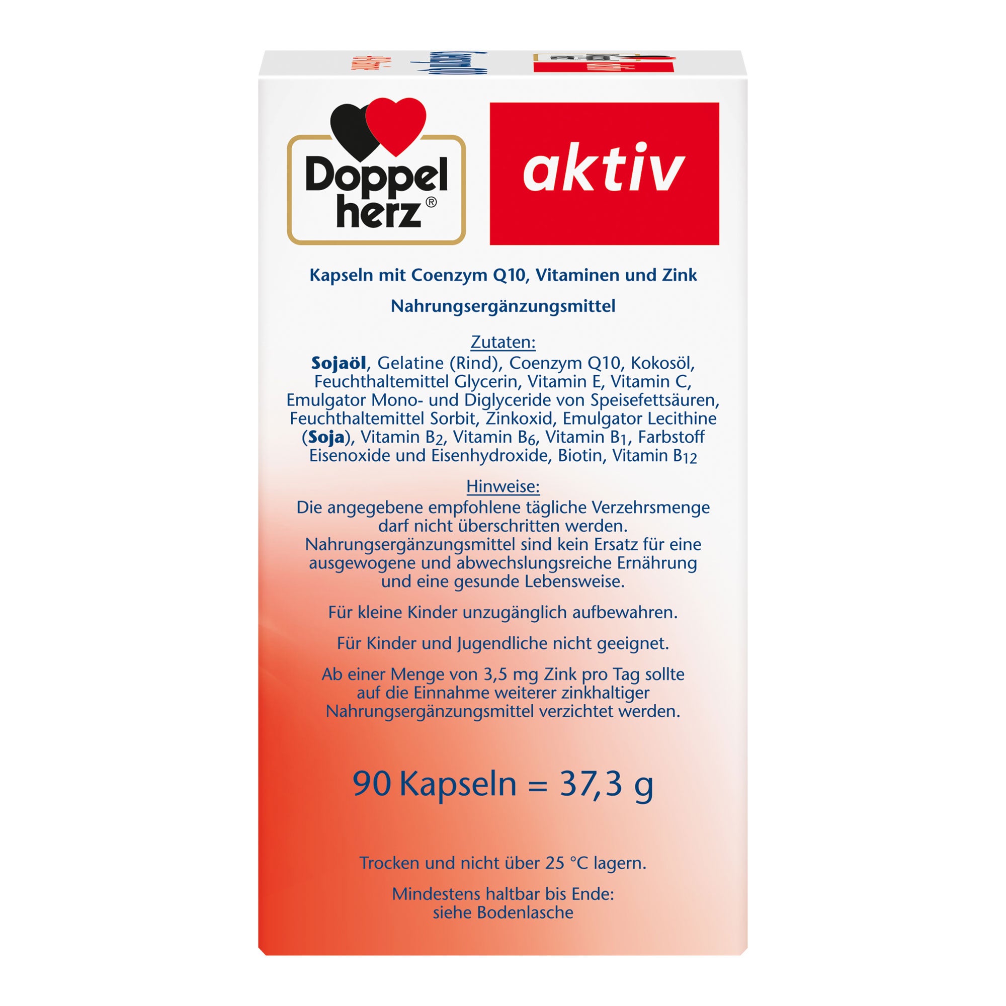 Doppelherz aktiv Coenzym Q10 + B-Vitamine Kapseln Rechte Packungsseite