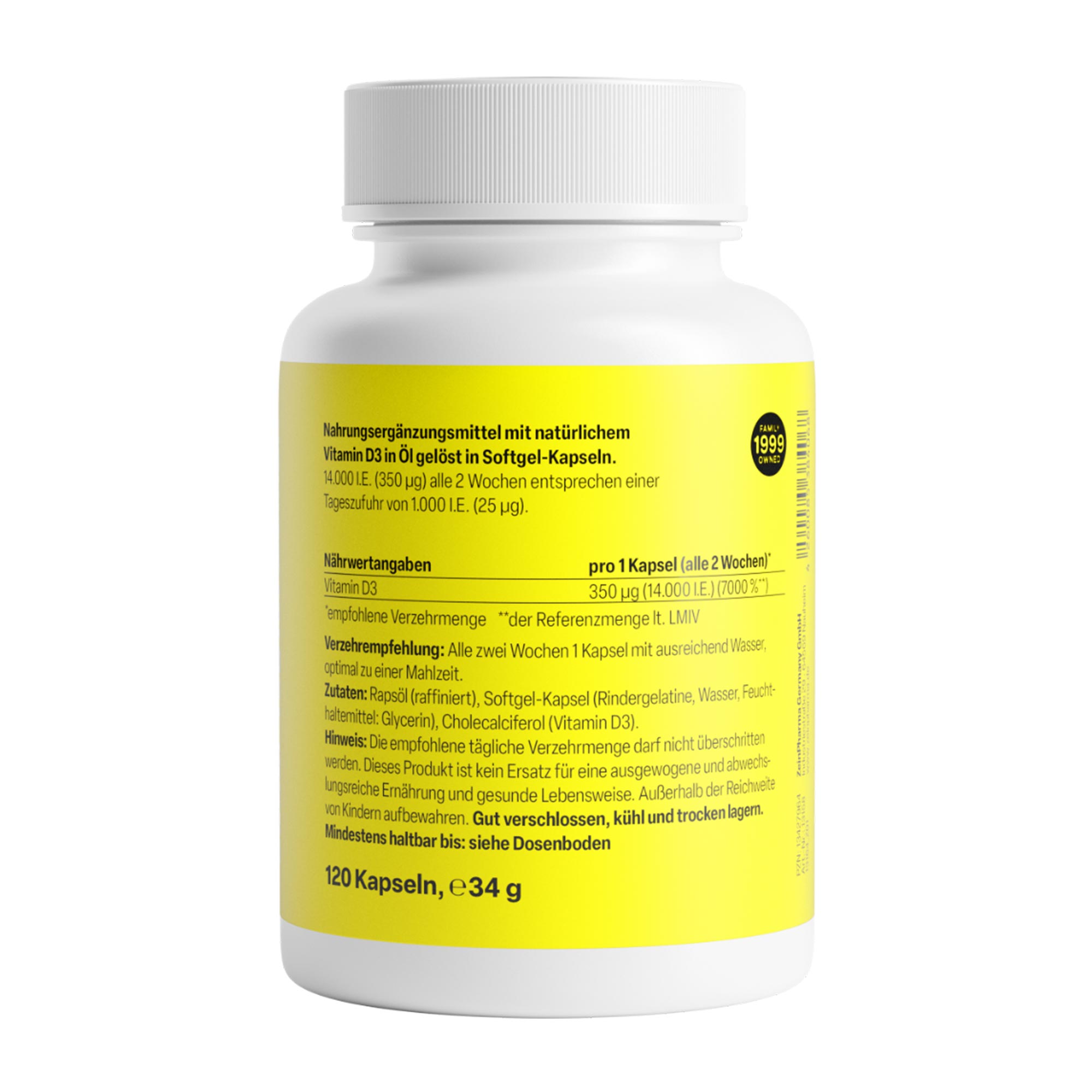 Vitamin D3 14.000 I.E. Depot Rückseite