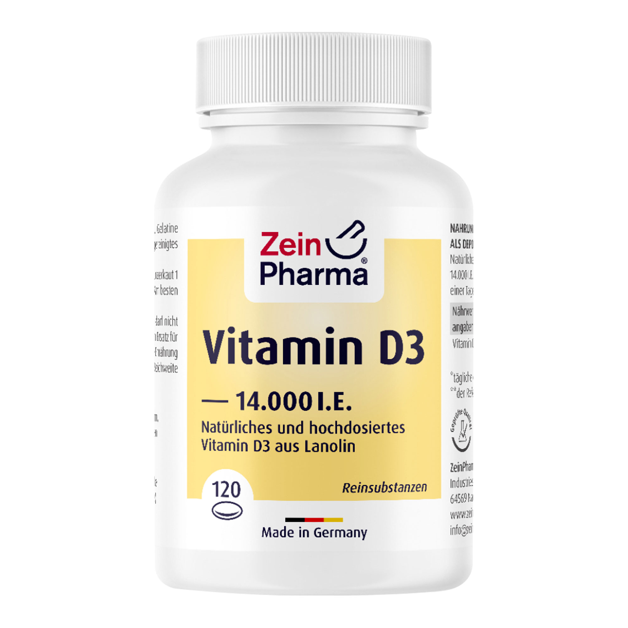 Nahrungsergänzungsmittel mit natürlichem Vitamin D3. Als Depot-Kapseln.