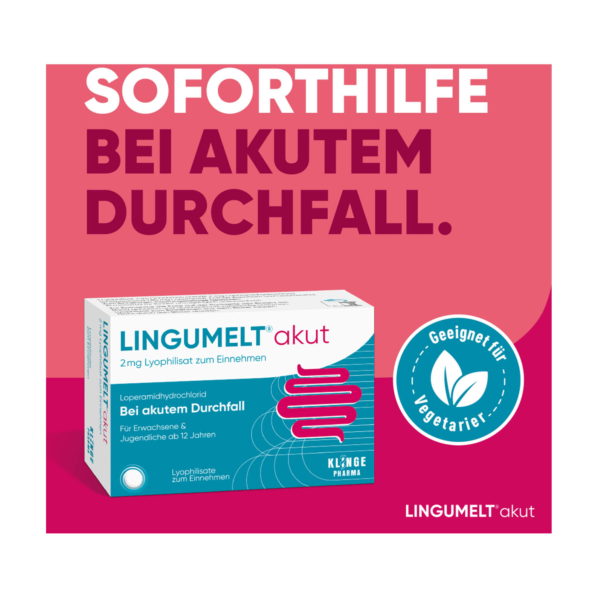 Grafik Lingumelt akut 2mg Lyophilisate zum Einnehmen Soforthilfe bei akutem Durchfall