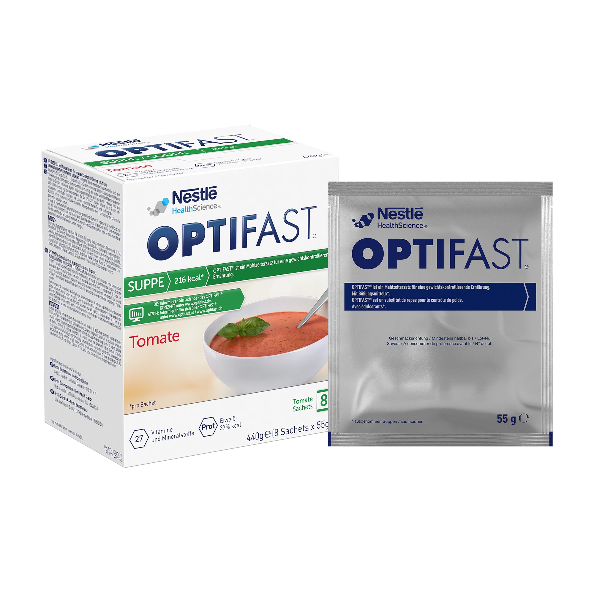 Optifast home Suppe Tomate Pulver Verpackung mit Sachet