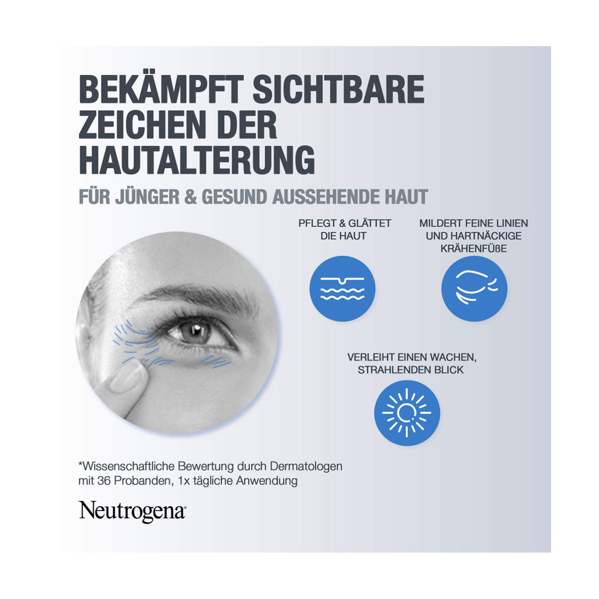 Grafik Neutrogena Retinol Boost Augencreme Bekämpft sichtbare Zeichen der Hautalterung