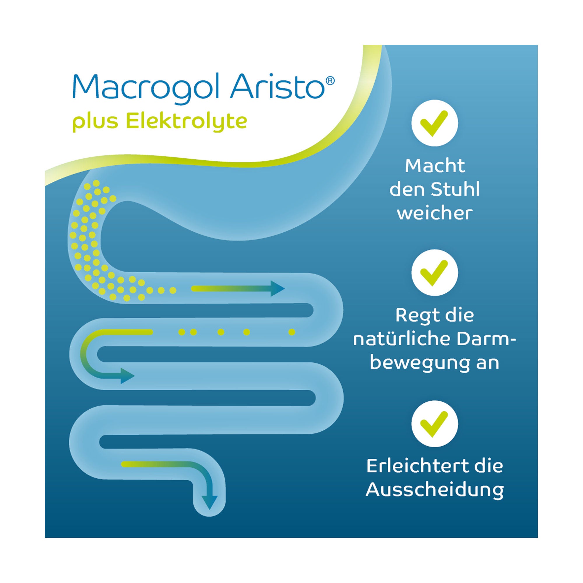 Grafik Macrogol Aristo plus Elektrolyte 13,72 g Pulver zur Herstellung einer Lösung zum Einnehmen Wirkung