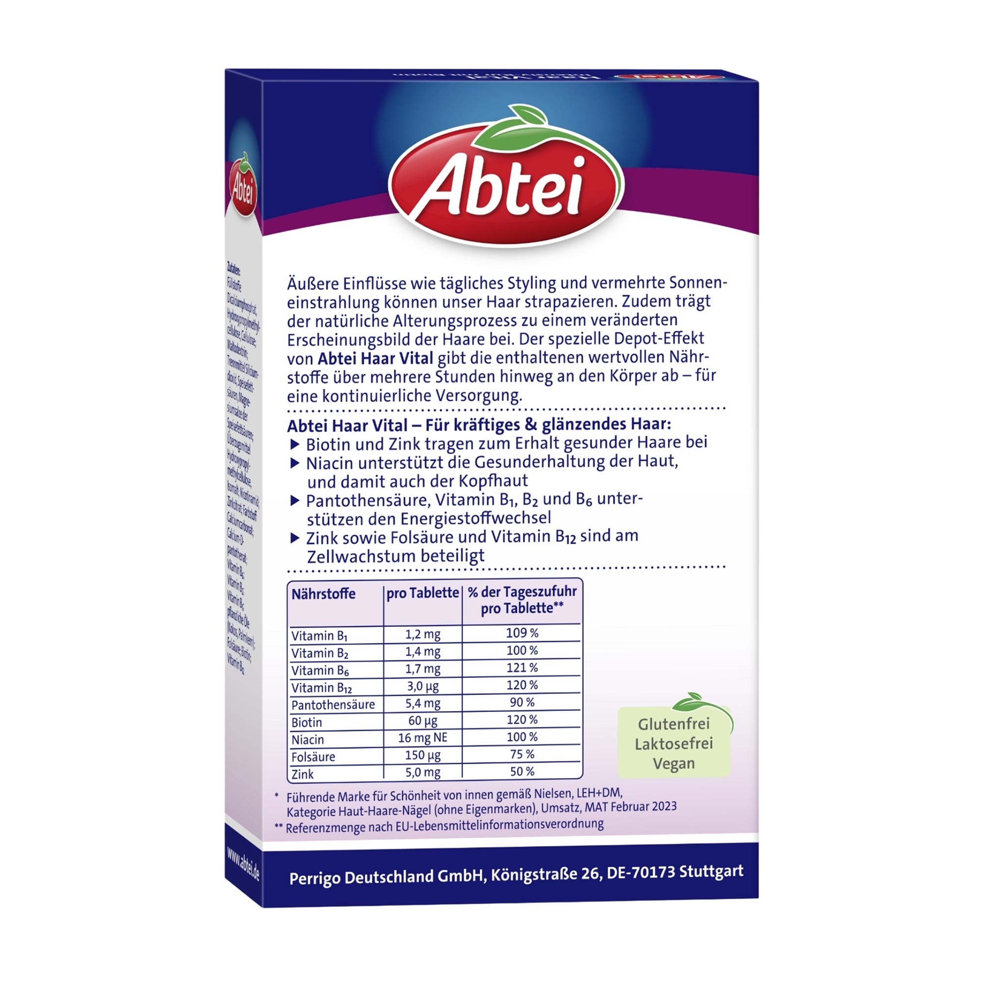 Abtei Haar Vital Depot Tabletten Rückseite