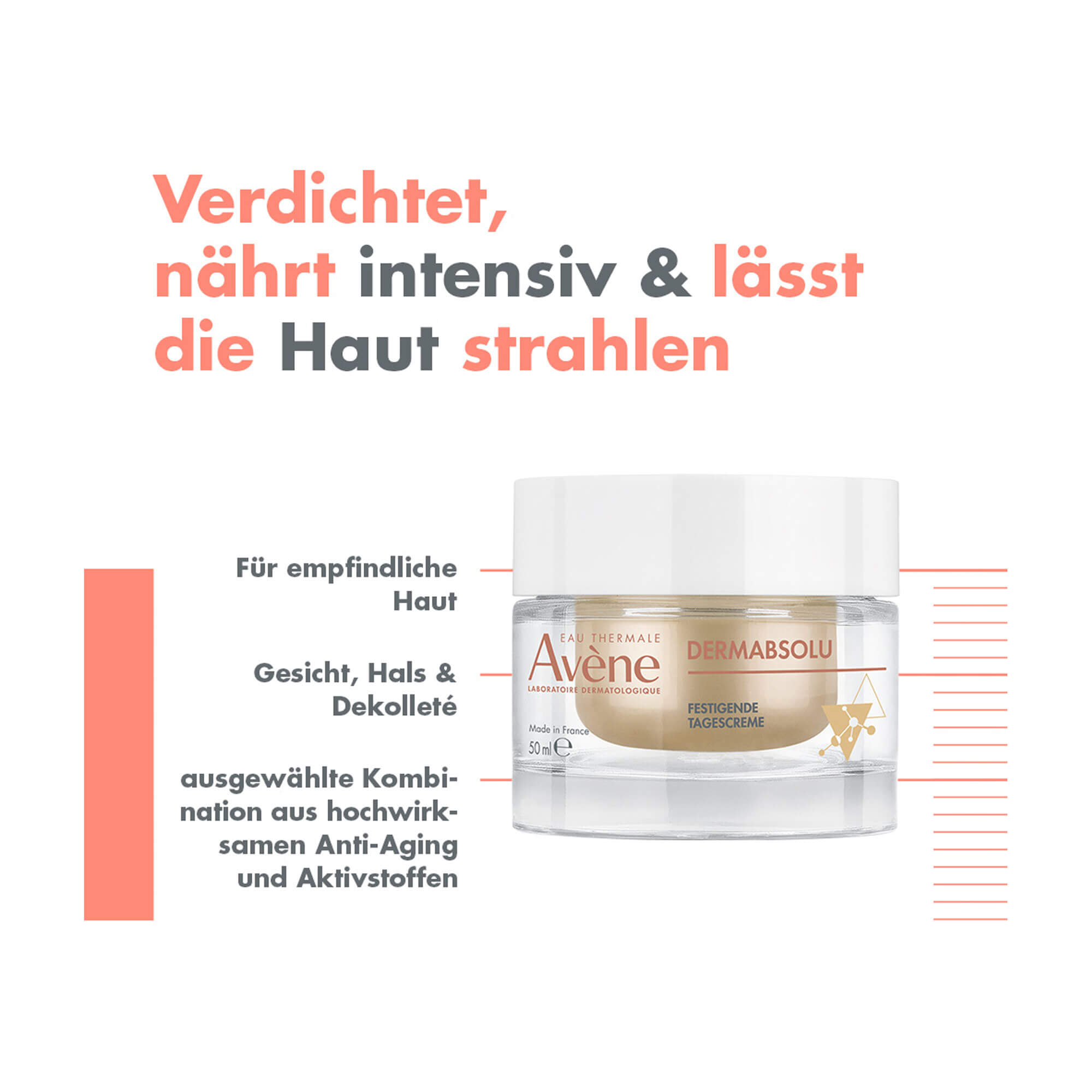 Grafik Avene DermAbsolu Festigende Tagescreme Produktmerkmale