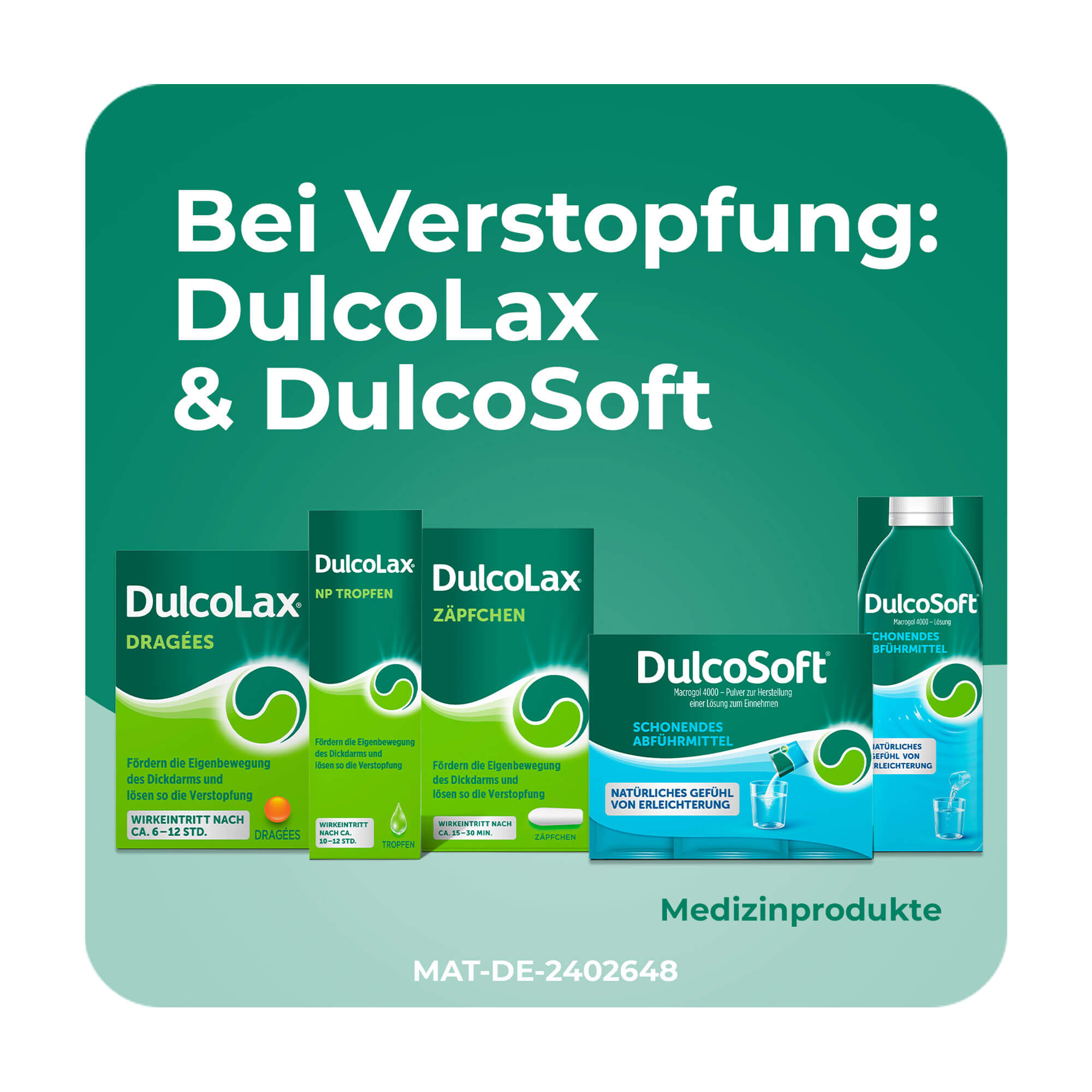 Grafik DulcoLax und DulcoSoft Produktsortiment