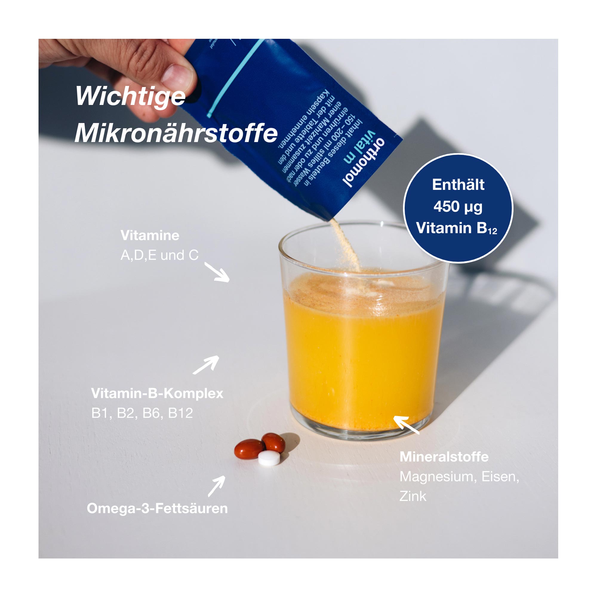 Orthomol Vital M Grapefruit Granulat/Kapseln wichtige Mikronährstoffe der einzelnen Bestandteile