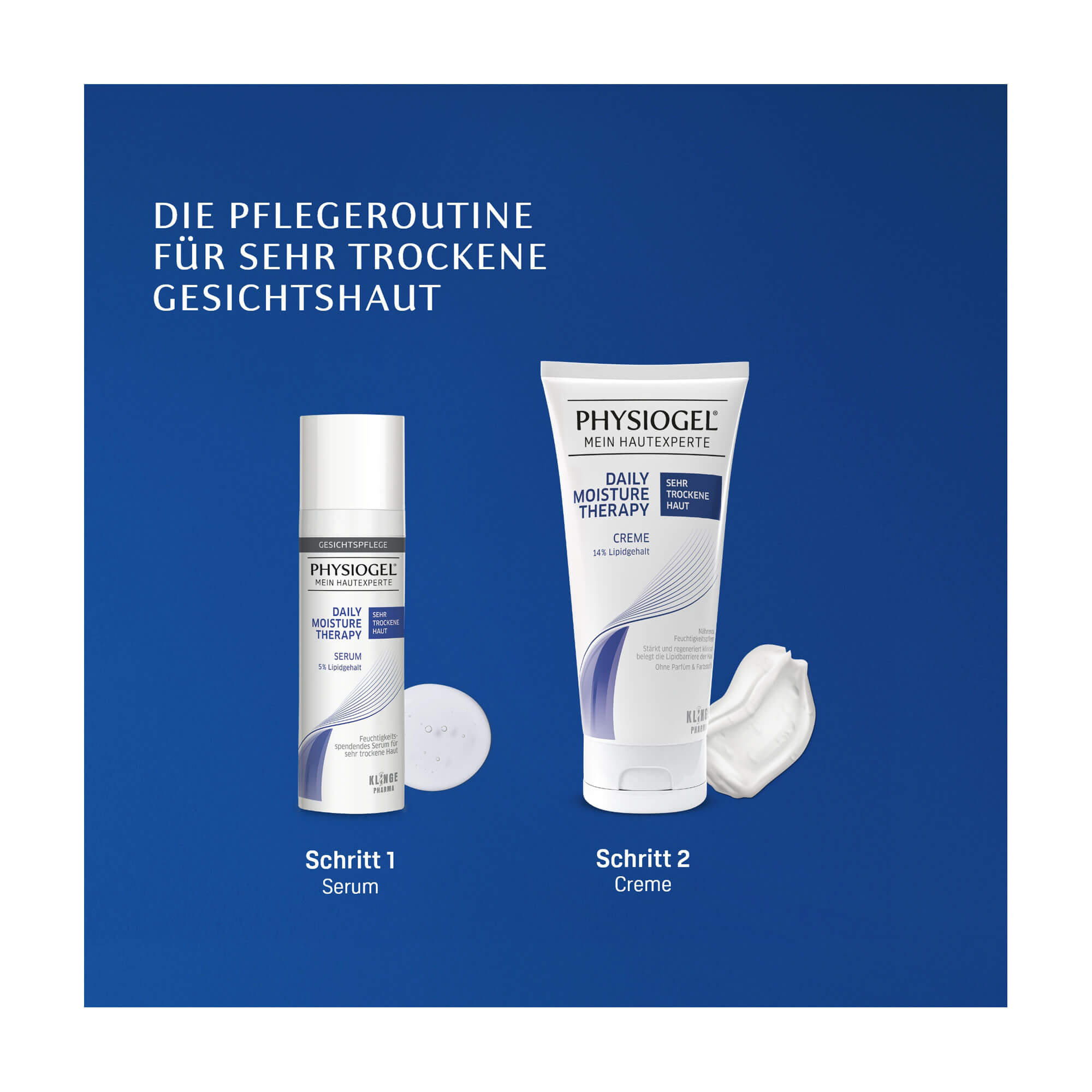 Grafik Physiogel Daily Moisture Therapy Pflegeroutine für sehr trockene Haut