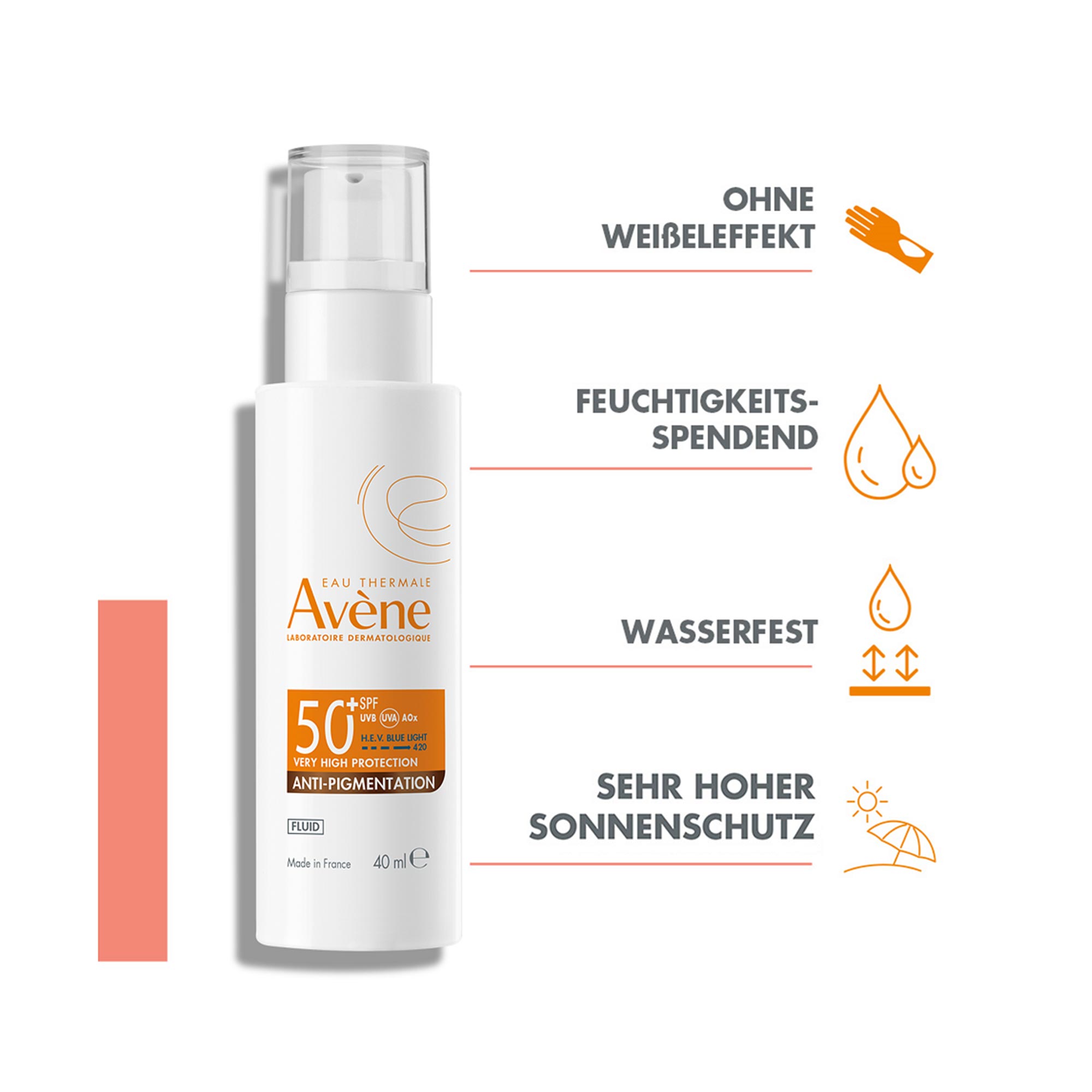 Grafik Avene Anti-Pigmentation Getöntes Fluid LSF 50+ Vorteile