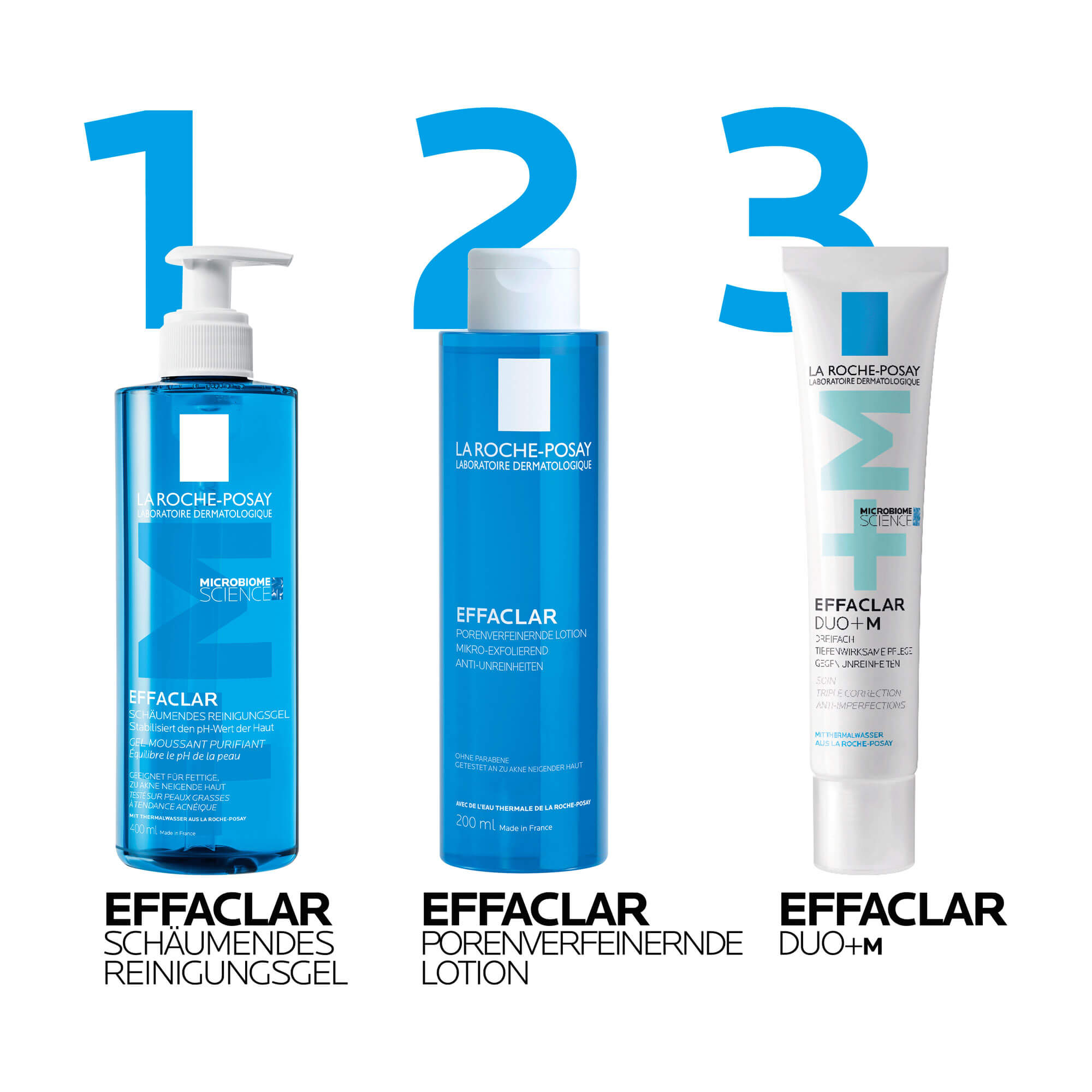 Grafik La Roche Posay Effaclar Pflegeroutine