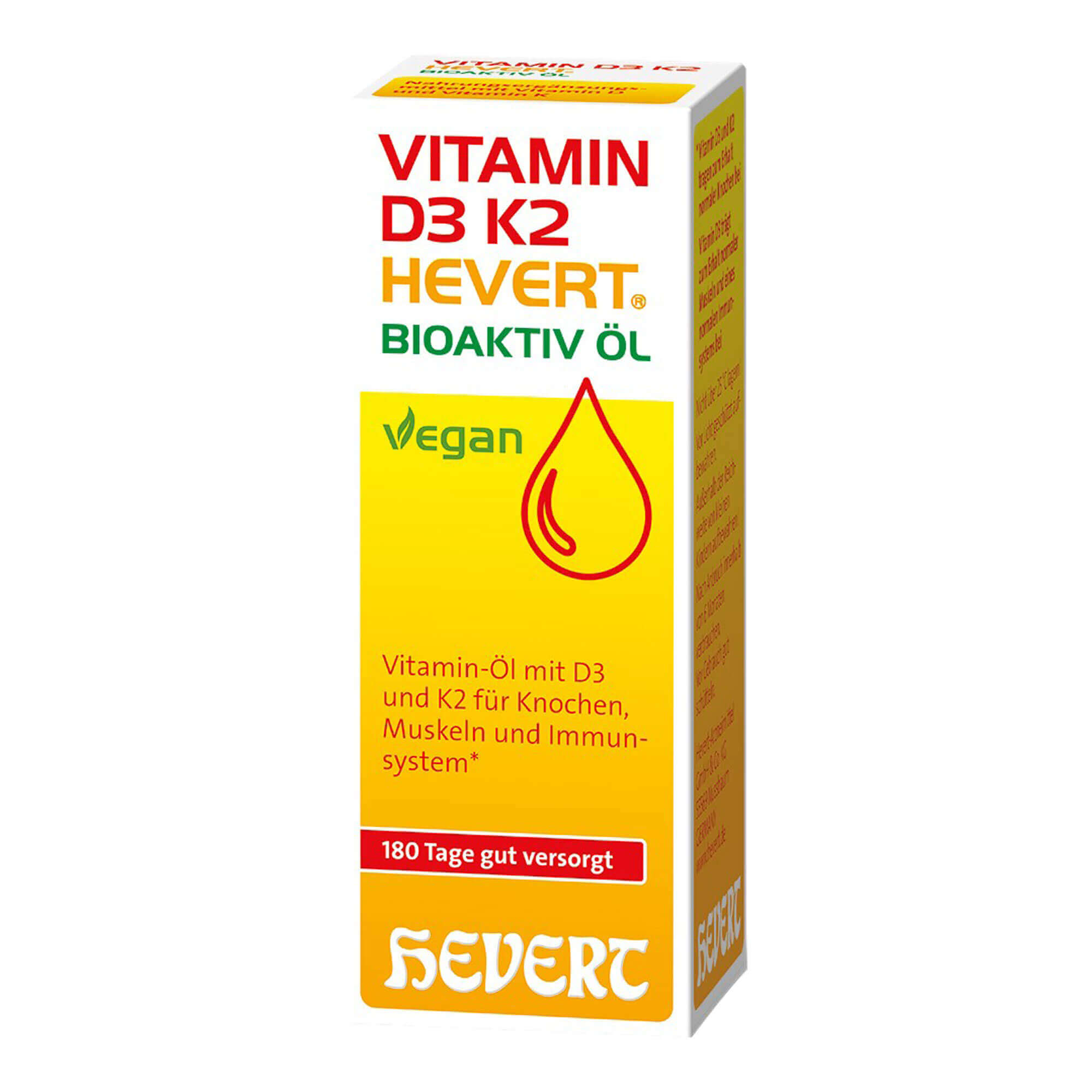 Öl zur Einnahme für den Erhalt gesunder Knochen mit den Vitaminen D3 und K2.