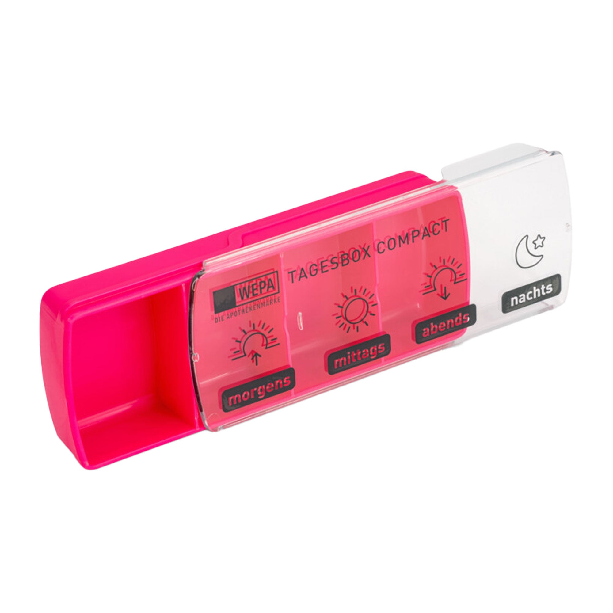 WEPA Tagesbox Compact pink geöffnet