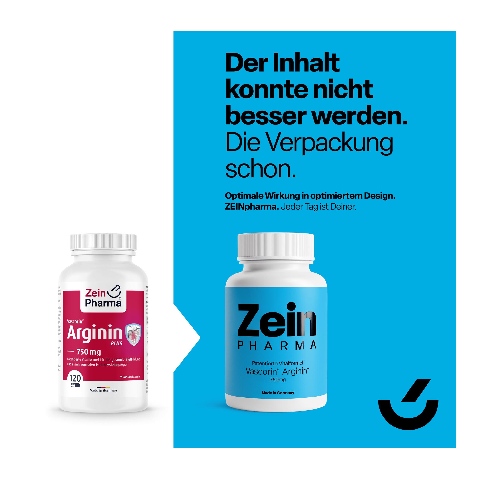 Grafik Vascorin Arginin PLUS Hinweis auf Designänderung