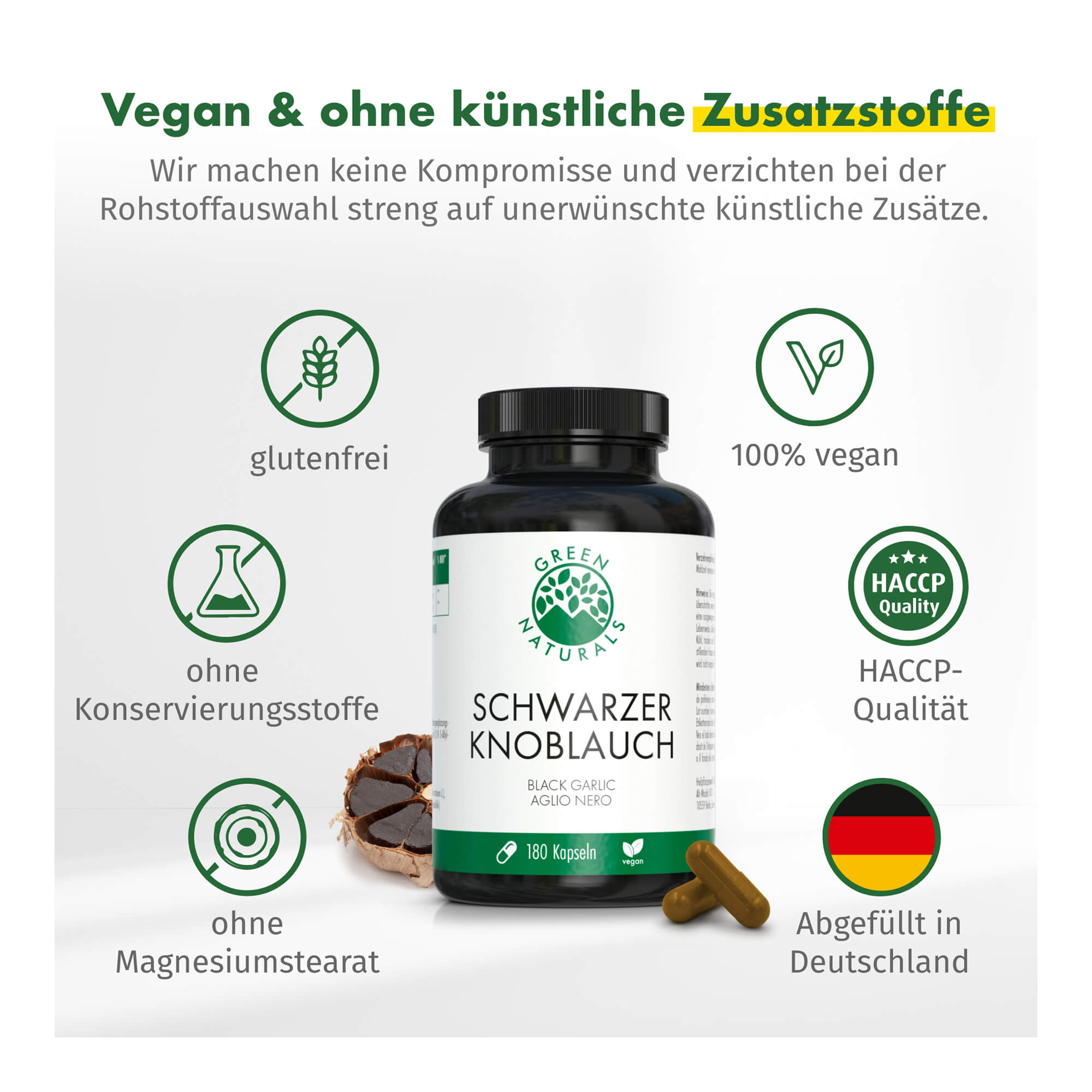 Vorteile von GREEN NATURALS Schwarzer Knoblauch Kapseln