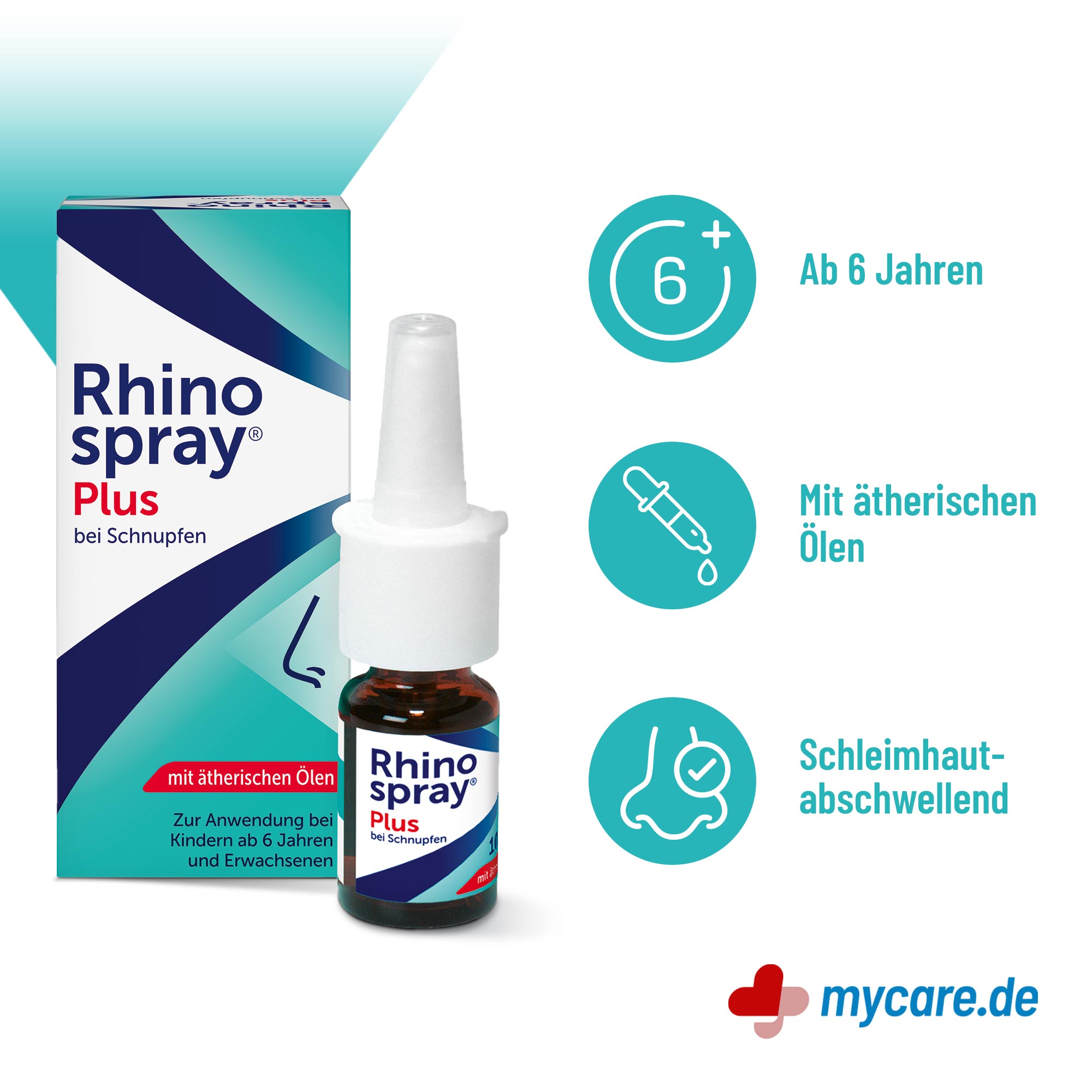 Infografik Rhinospray plus bei Schnupfen mit Feindosierer Eigenschaften