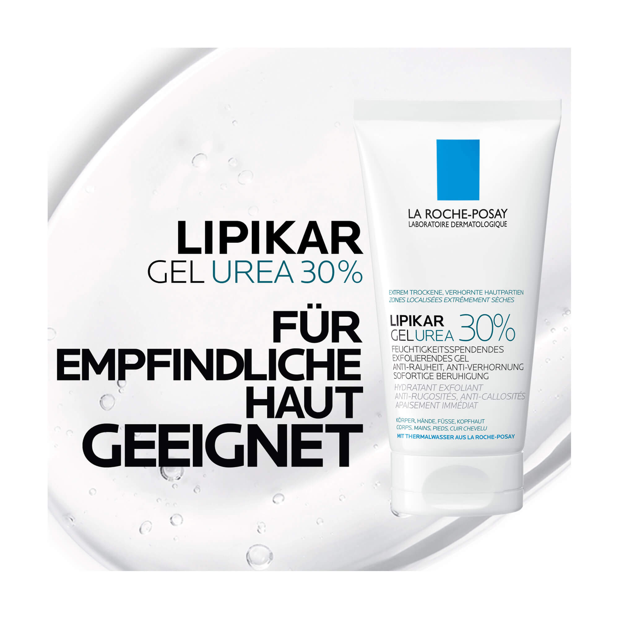 Grafik La Roche Posay Lipikar Gel Urea 30 % Für empfindliche Haut geeignet